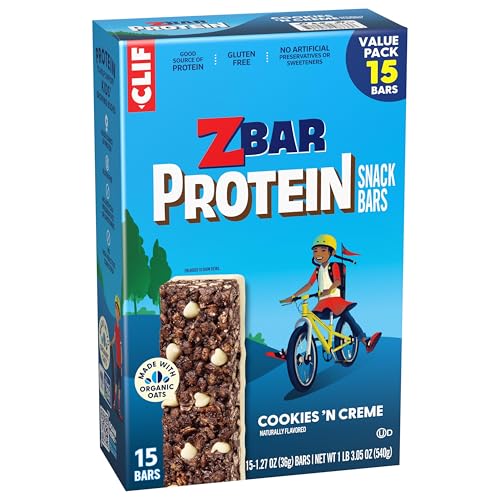 Zbar Protein - Cookies N Creme - Crispy Snack Bars - Made With Organic Oats - Non-Gmo - 5G Protein - Gluten Free Protein Bars (15 Pack)