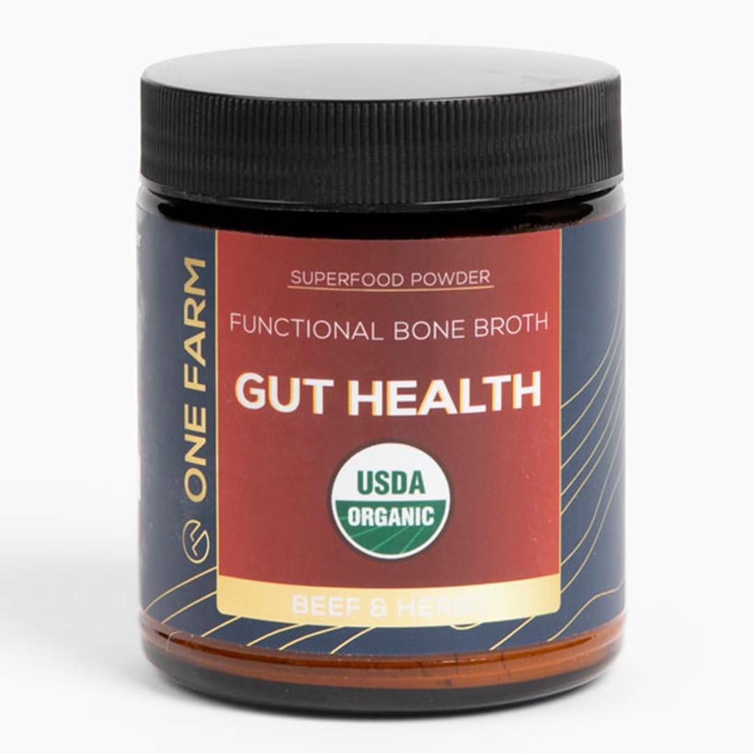 One Farm By Waayb Gut Health, Organic Gut Soothing Blend And Prebiotic Blend, Non-Gmo, Prebiotics With Bone Broth, Turkey Tail M