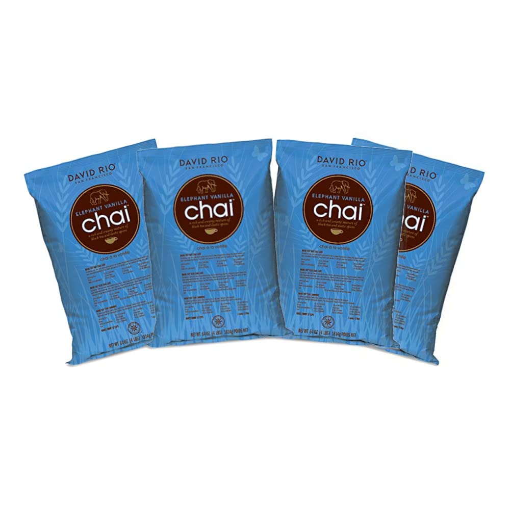 David Rio Elephant Vanilla Chai, 64 Ounce (Pack of 4)