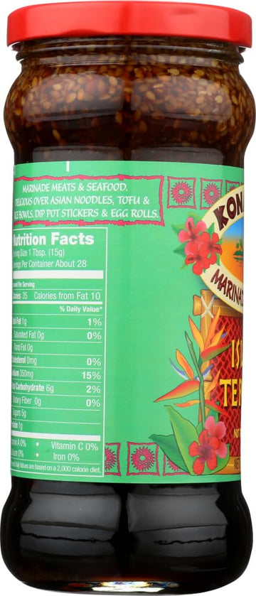 Kona Coast-Island Teriyaki Sauce, All Natural, No Preservatives - 15 Fl Oz | Pack of 2