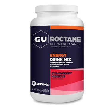 GU Energy Roctane Ultra Endurance Drink Mix, Strawberry Hibiscus, 3.44 lb Canister, 24 Servings, Model 124746