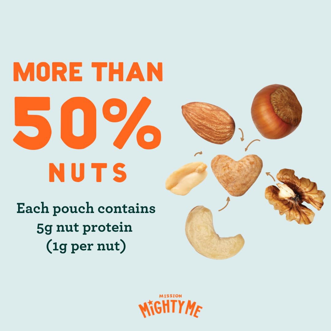 Mission Mighty Me Nutty Puffs Mixed Nut Butter Puffs for Babies + Kids - Pediatrician Developed  Plant-Based Gluten-Free Baby Snack - Peanut  Tree Nut  Cinnamon (6 Pack - 5 Pack Plus Peanut Sample)