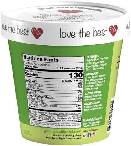 Gabriel & Daniel Creamy Rice Hot Cereal Cup – Non-GMO, Gluten Free, Rich in Iron – Pack of 12