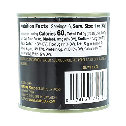 MW Polar enhanced Select Whole Marinated Mushrooms 6.4oz (Pack of 12)