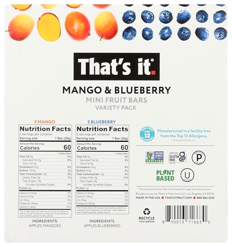 THATS IT Mango Blueberry Mini Bars 10 Count, 7 OZ