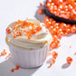 Orange Sprinkles Edible Pearls,130g 4.6OZ Cake Sprinkles,Cookie Sprinkles,Sugar Pearl, Edible Candy Pearls for Cake Cupcake Deco