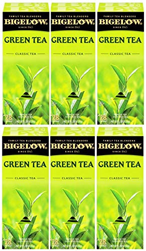Bigelow Green Tea Bags - 28 Count (Pack of 6) - Premium Antioxidant-Rich Medium-Caffeine Tea in Foil-Wrapped Bags