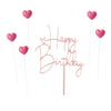 Happy Birthday Cake Topper Birthday Cake Decoration Party Cake Supplies (Love pink cake topper)