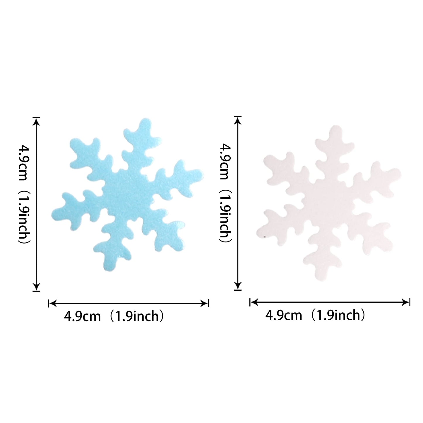YCTHUNFISH 50 Pack Edible Snowflake Cupcake Toppers, Paper Wafer Decorations for Winter, Baby Shower & Kids Birthday Party, White/Blue