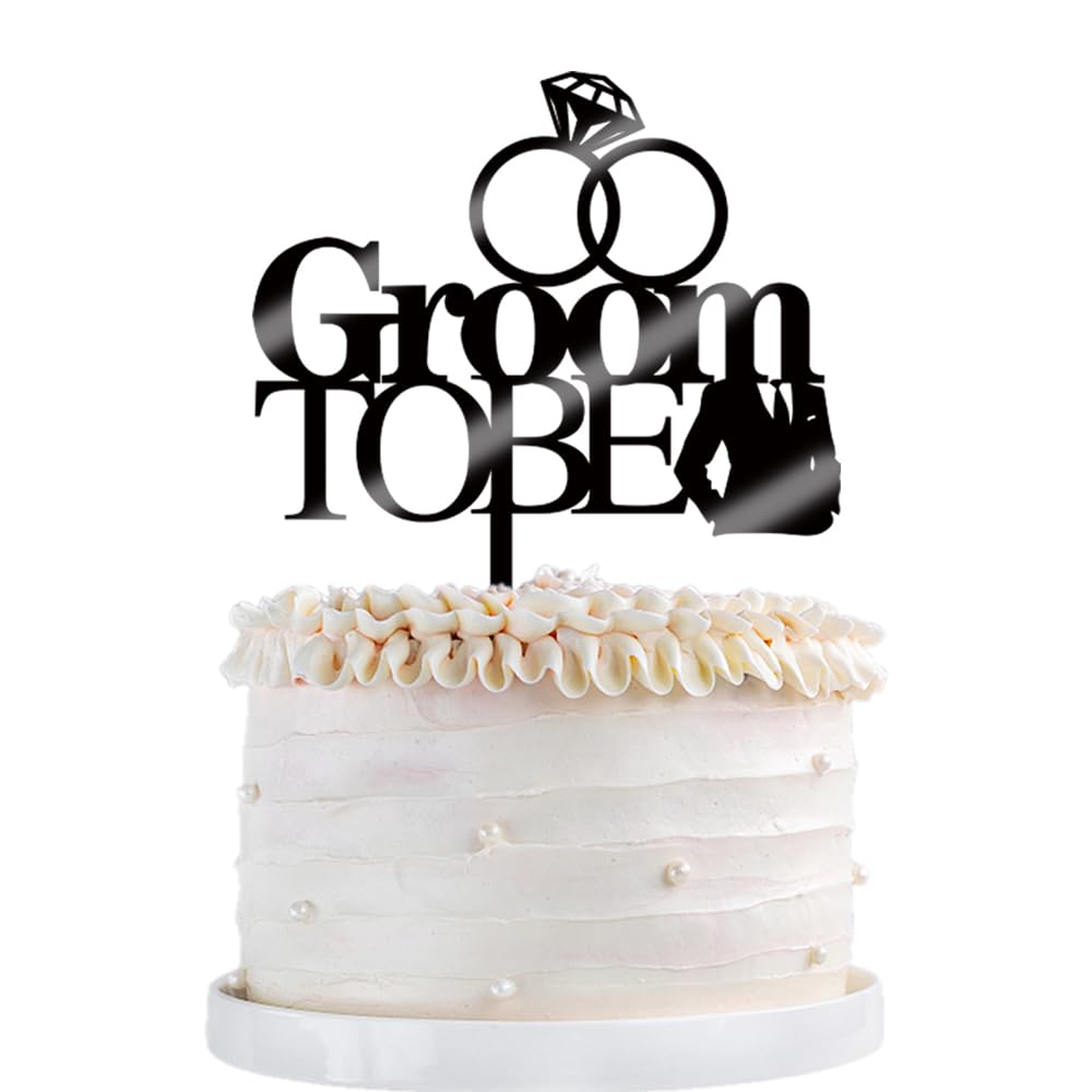 Qertesl Groom to Be Cake Topper,Acrylic Wedding Cake Decoration,Future Mr,Engagement Wedding Bachelor Party Decoration Supplies
