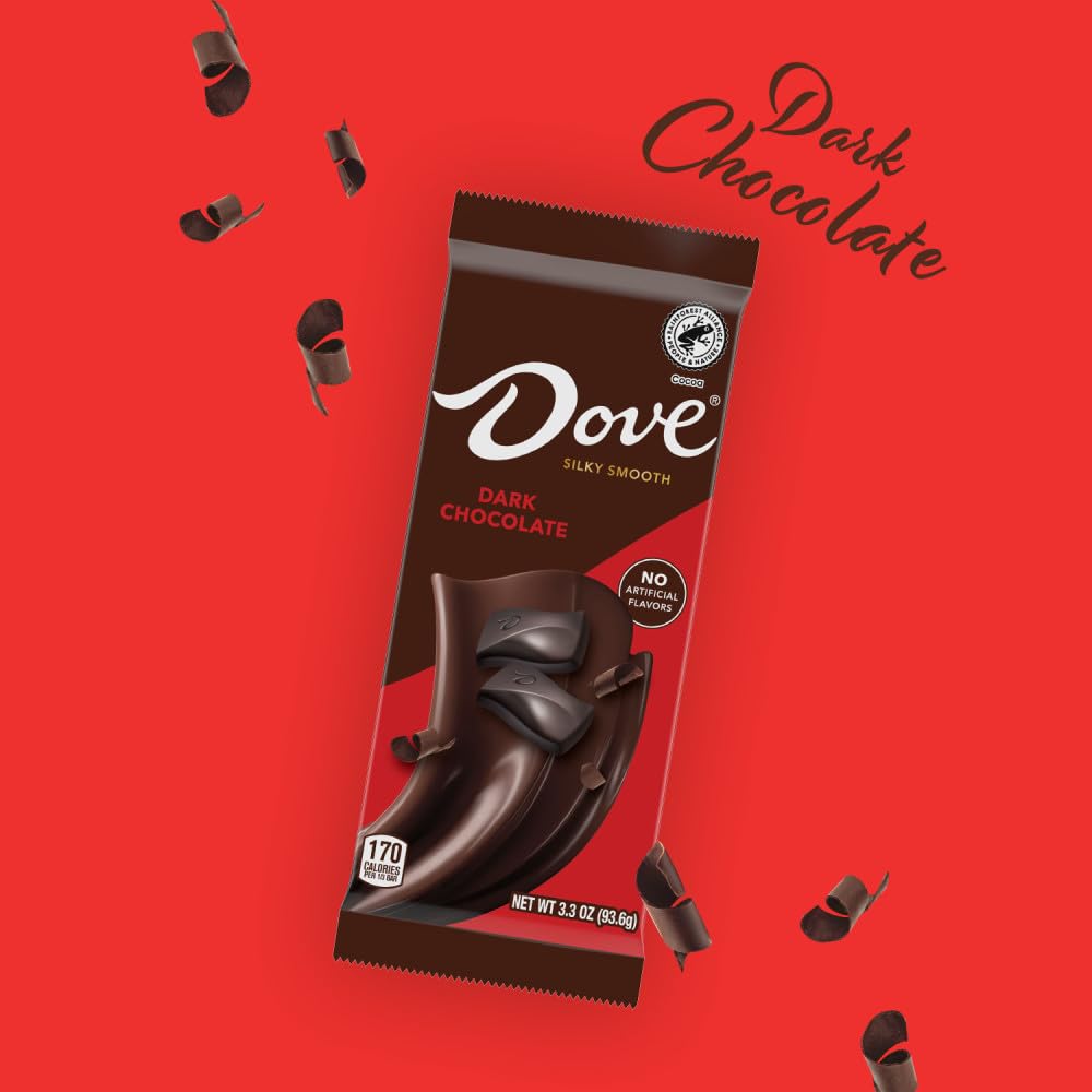 DOVE Dark Chocolate Bars - 3.3 Ounce Bar, Pack of 12, Model 10040000541445