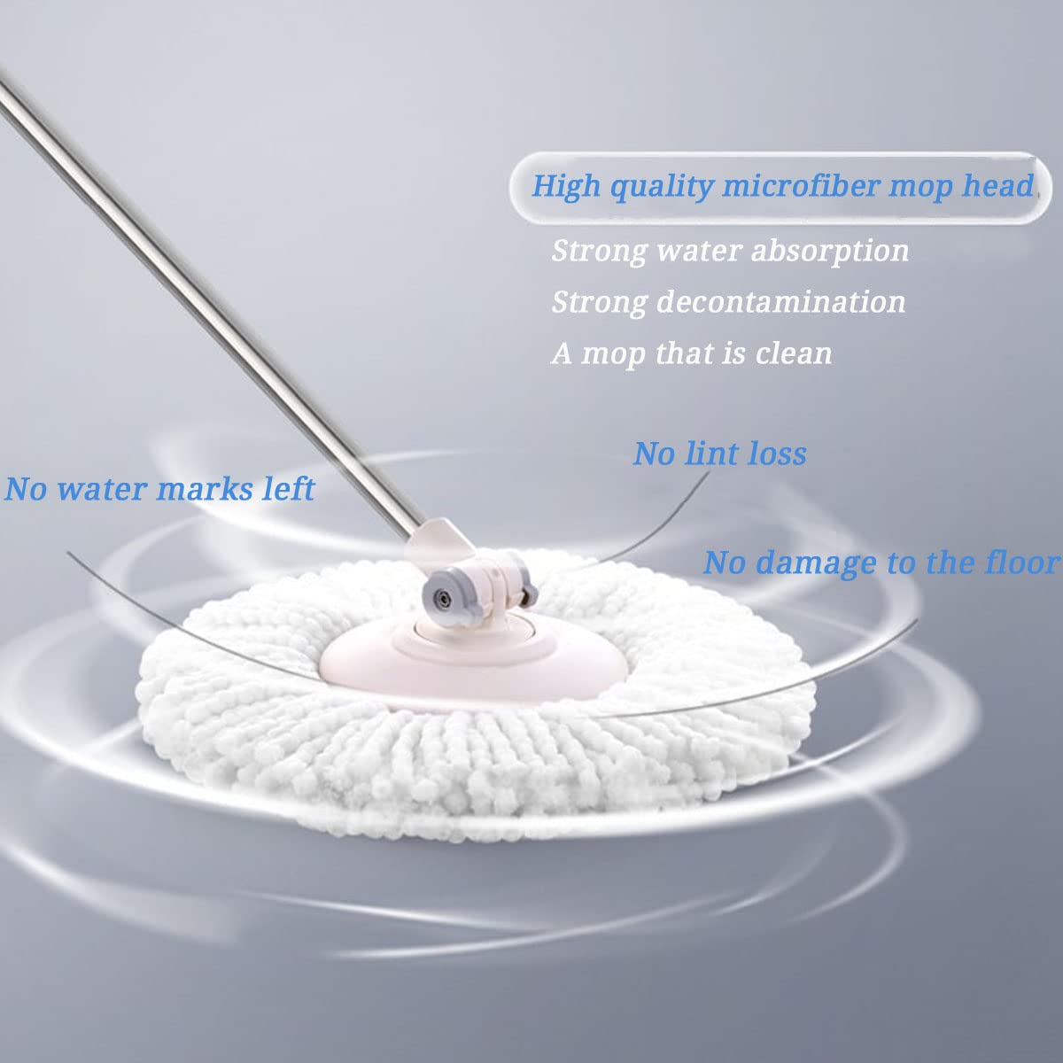 5Pcs Microfiber Replacement Mop Head Spin Mop Head Replacement 5-Pack, Microfiber Refill Heads Universal For 360 Spin Magic Mopp