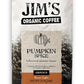 Jims Organic Coffee Pumpkin Spice Light Roast Ground Coffee 12 oz Bag Brown