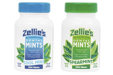 Zellie'S | 100% Xylitol Sugar Free Breath Mints Combo Pack | Includes (1) Cool Mint Breath Mints 250 Count & (1) Spearmint Breat