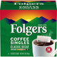 Folgers Coffee Singles Classic Decaf Medium Roast Coffee, 19 Single Serve Coffee Bags