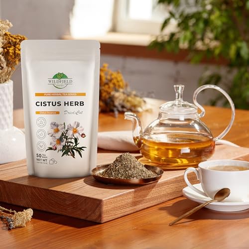 50 Bags Cistus Tea Cistus Incanus Tea Herbal (C  Stus L.) - 50 Count 1.5G Herb Bags