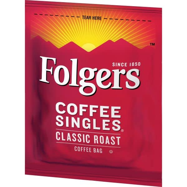 Folgers Coffee Singles Classic Medium Roast Coffee Bags 19 Count (Pack Of 6)