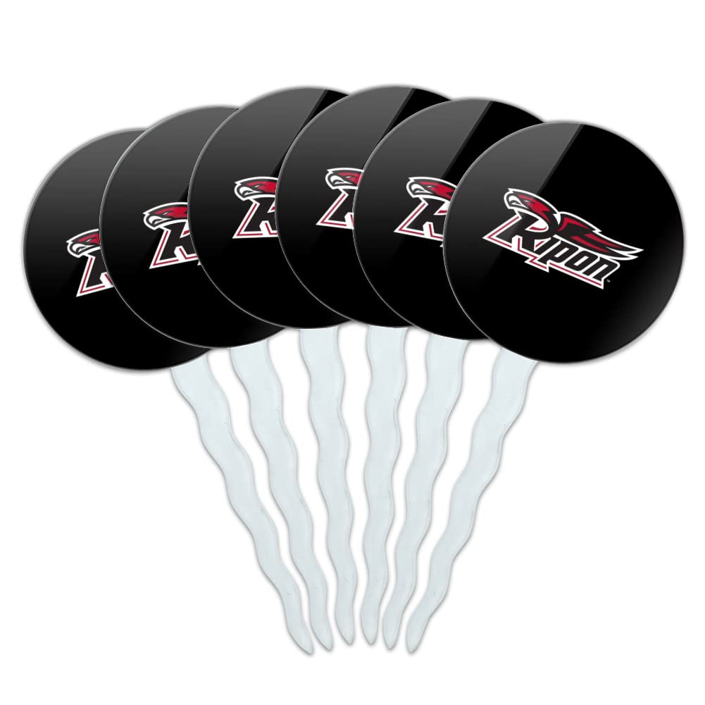 Ripon College Secondary Logo Cupcake Picks Toppers Decoration Set of 6