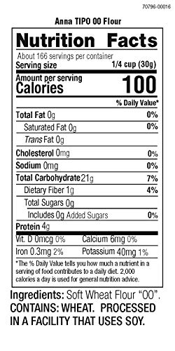 Cento Anna Napoletana Tipo "00" Extra Fine Unbleached Flour, 11 Pound