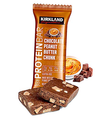Kirkland Signature Protein Bars, Chocolate Peanut Butter Chunk, 20 Count, 2.12 oz - High Protein Snack, Ideal for On-the-Go Energy