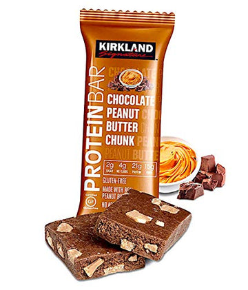Kirkland Signature Protein Bars, Chocolate Peanut Butter Chunk, 20 Count, 2.12 oz - High Protein Snack, Ideal for On-the-Go Energy