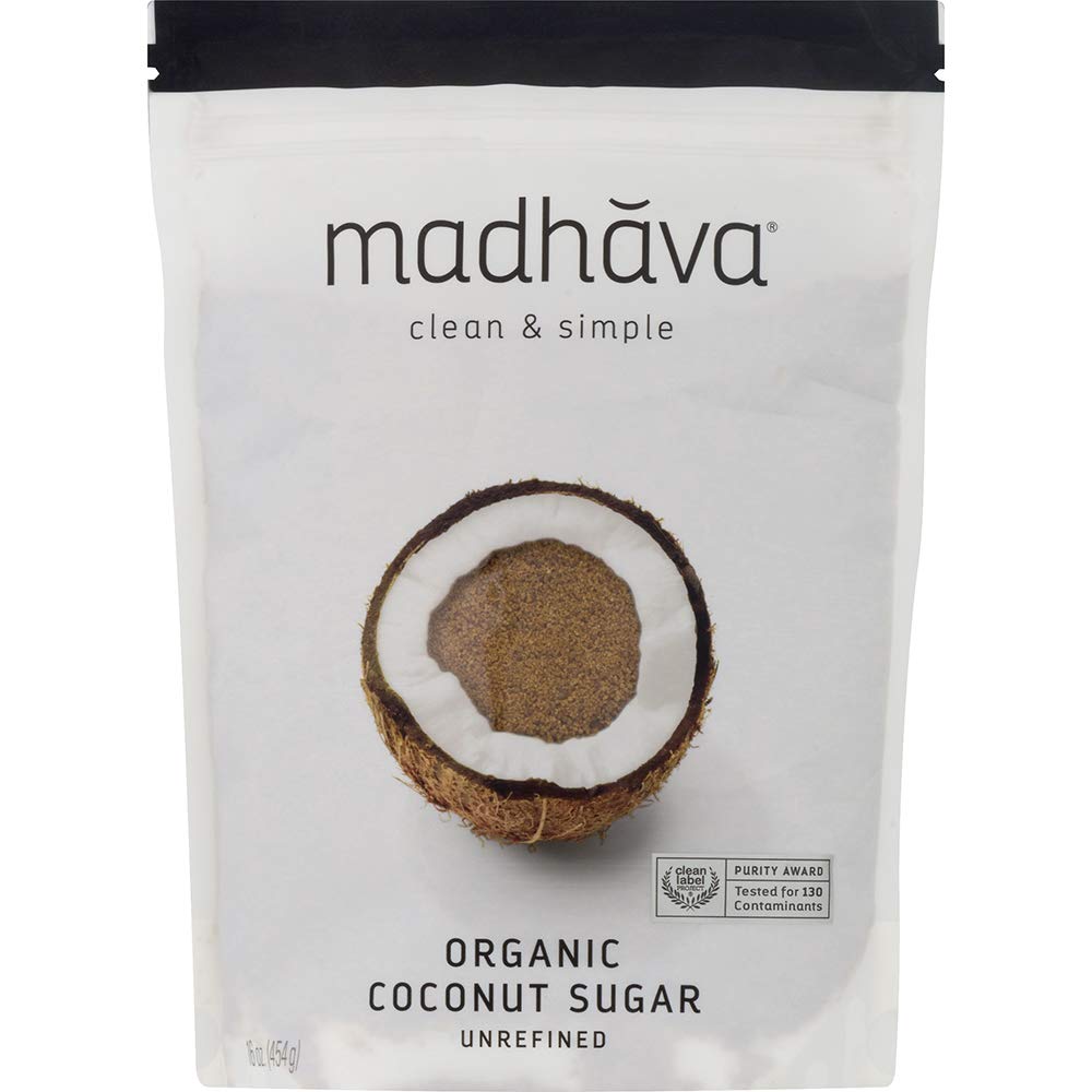 Madhava Organic Coconut Sugar, Natural Sweetener, 1LB (Pack of 6), Vegan, Non-GMO
