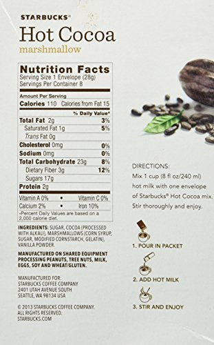 Starbucks Marshmallow Hot Cocoa Mix, 8 Count (Pack Of 1)
