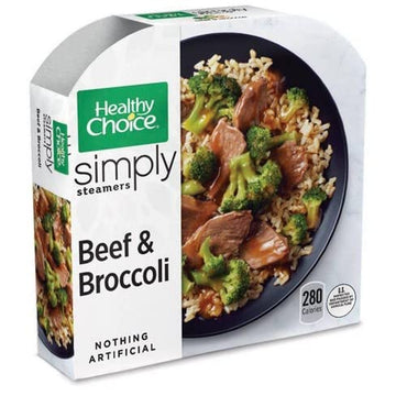 Ready Set Gourmet Healthy Choice Simply Steamers Beef & Broccoli 8-Pack (10oz Each) - No Artificial Ingredients