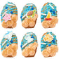 Sea Friends - Hermit Crab, Starfish, Pufferfish, Stingray, And Jellyfish Edible Sugar Cake Toppers, 12 Count