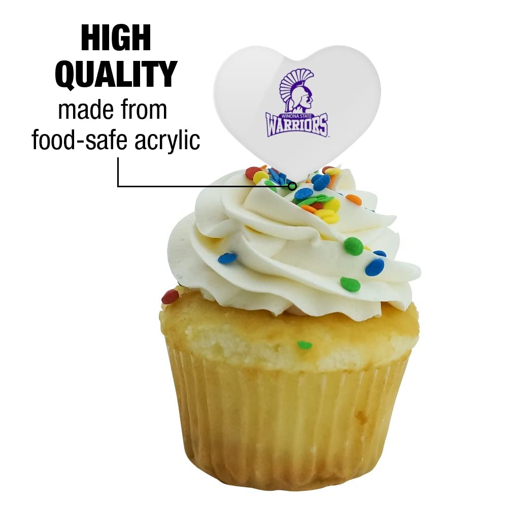 GRAPHICS & MORE Cupcake Picks Set of 6, Acrylic, Winona State University Heart Logo