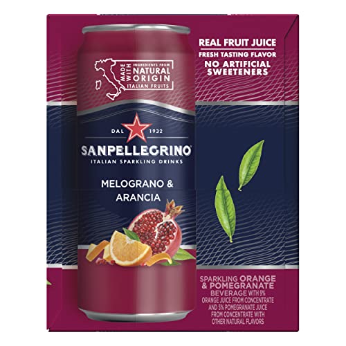 Sanpellegrino Italian Sparkling Drink Melograno And Arancia, Sparkling Orange And Pomegranate Beverage, 11.15 Fl Oz Can
