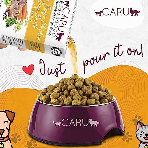 Caru Free Range Chicken Bone Broth For Dogs And Cats  Moistens Dry Food Or Pour Over Freeze Dried Raw Food  Grain And Gluten Free  Non-Gmo Ingredients (1.1 Lbs)