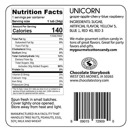 Unicorn Tail Gourmet Flavored Cotton Candy - Unique Idea For Holidays, Birthdays, Gag Gifts, Party Favors