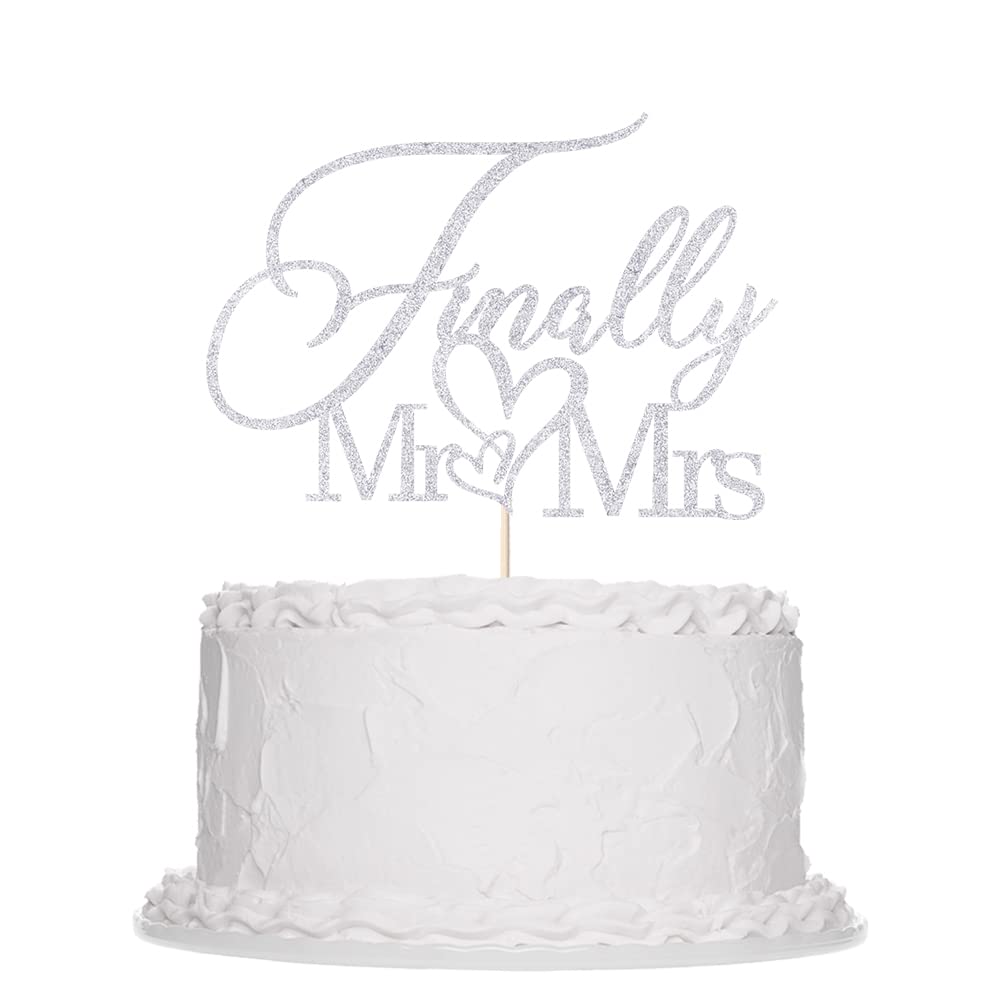 Alewoaly Wedding Cake Topper, Elegant Silvery Cardboard Decor, Model HD