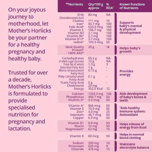 Mother s Horlicks Health and Nutrition Drink - 450 g Refill Pack (Vanilla Flavor)