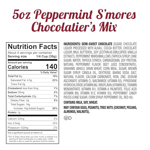 Fannie May, Enhanced Dark Chocolate, Smores Peppermint Snack Mix, Holiday Gift Bag, 5 Oz