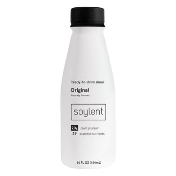 Soylent Complete Meal Replacement Shake, Original, 20G Complete Protein, 28 Vitamins & Minerals, Low Sugar, 14Oz (Single Bottle)