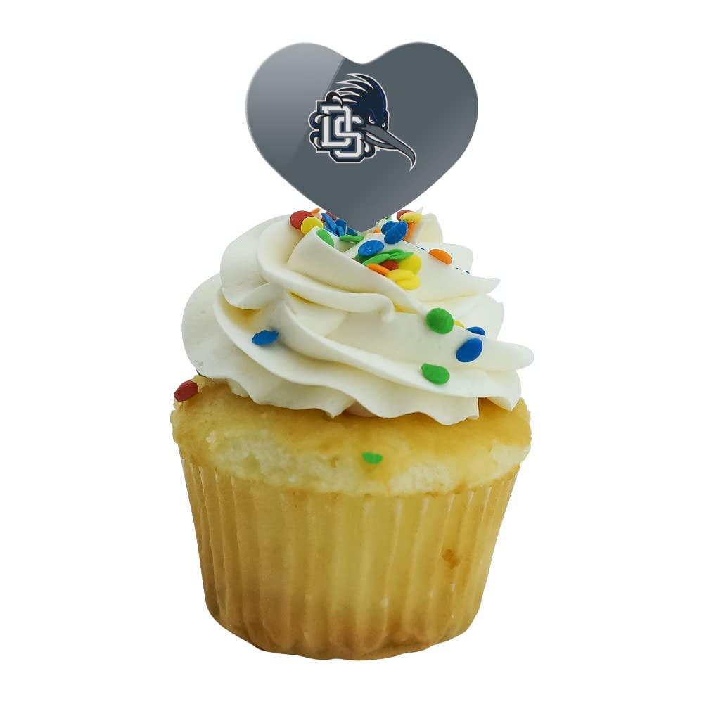 GRAPHICS & MORE Cupcake Picks Set of 6, Acrylic, Dalton State College, Heart Love Decoration, Model CUPT.HRT.ACR.6PK.CLCDSC500B