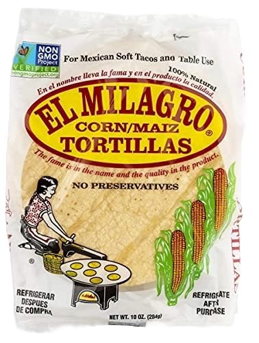 El Milagros Corn Tortillas, No Preservatives, Non-Gmo, Fresh From Chicago - 12 Packages (144 Tortillas) (12 Pack Plastic)