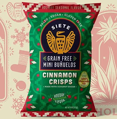 Siete Grain Free Mini Buuelos Cinnamon Crisps, 5 oz Bag (1 Pack) - Dairy Free, Paleo, Vegan, Non-GMO, Gluten Free