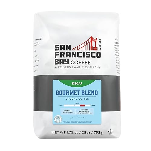 San Francisco Bay Ground Coffee - Decaf Gourmet Blend (28Oz Bag), Medium Roast, Swiss Water Processed