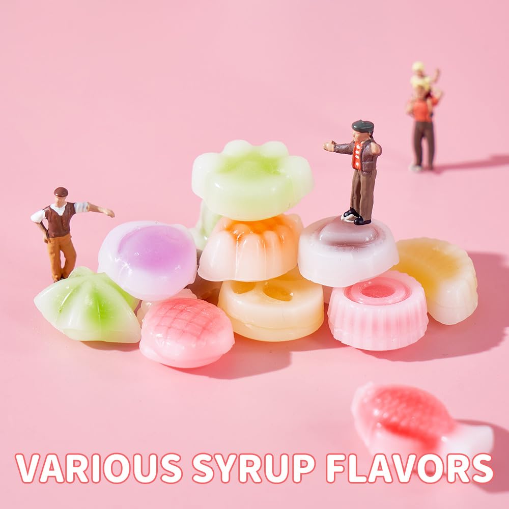 Halfoma Wax Bottle Candy with Syrup in the middle Assorted Fruit Flavors Various styles Suitable for Chewing to Relieve Stress  Playing Games  and Various Gatherings 32 Candies 60g