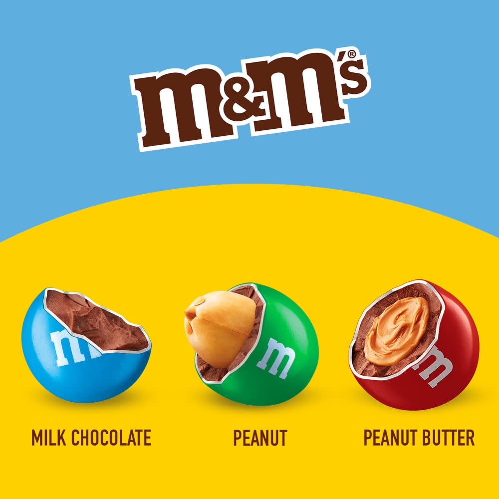 M&MS Peanut, Peanut Butter & Milk Chocolate Variety Pack, Full Size Assortment, 30.58 oz, 18 ct