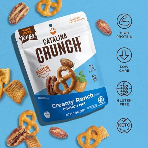 Catalina Crunch Mix Creamy Ranch Protein Snack Mix | Low Carb, High Protein, Keto Snacks, Pack Of 3