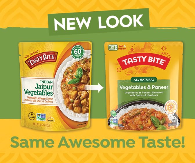 Tasty Bite Jaipur Vegetables, 10 Ounce, Pack of 6, Ready to Eat, Microwavable Entr  e with Cashews & Raisins, Vegetarian