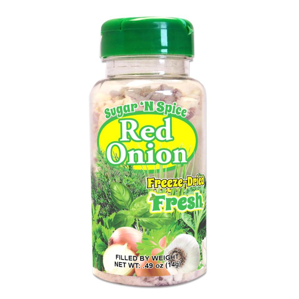 Sugar 'N Spice Premium Freeze-Dried Herbs & Spices, Strong Aroma And Fresh Flavor (Red Onion, 0.49 Ounce (Pack Of 1))