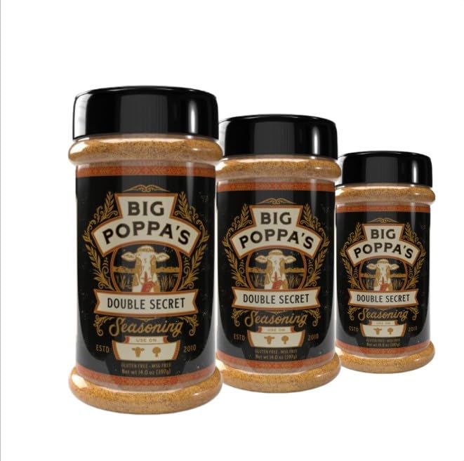 Big Poppa Smokers Double Secret Steak Rub - 3 Pack Bundle, 14 Ounce Each