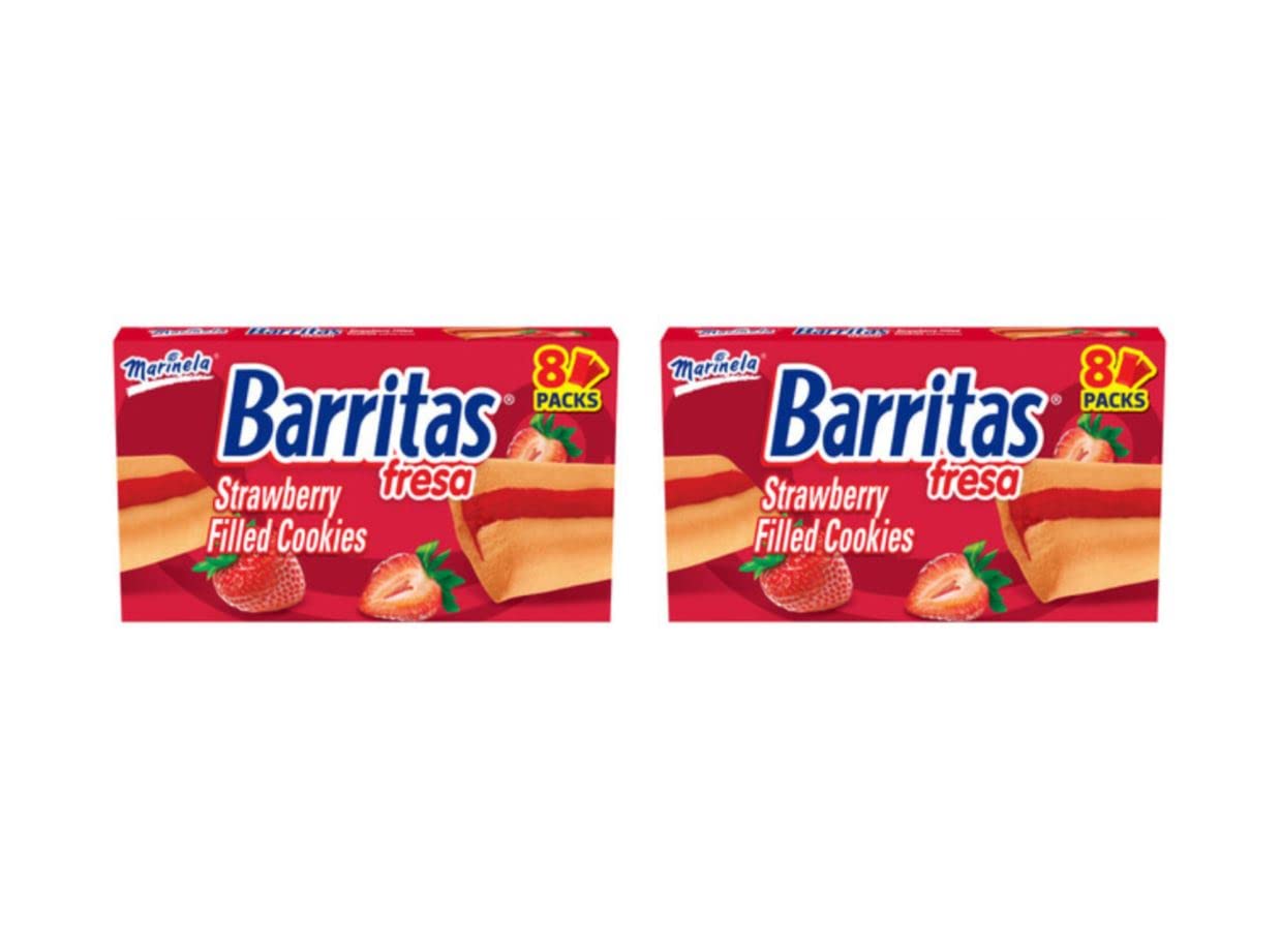 Marinela Barritas Fresa Strawberry Soft Filled Cookie Bar 2 Pack (16 Count)