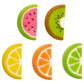 Fruit Slice Shapes - Lemon, Lime, Orange, Watermelon and Kiwi Edible Sugar Cake Toppers, 12 Count