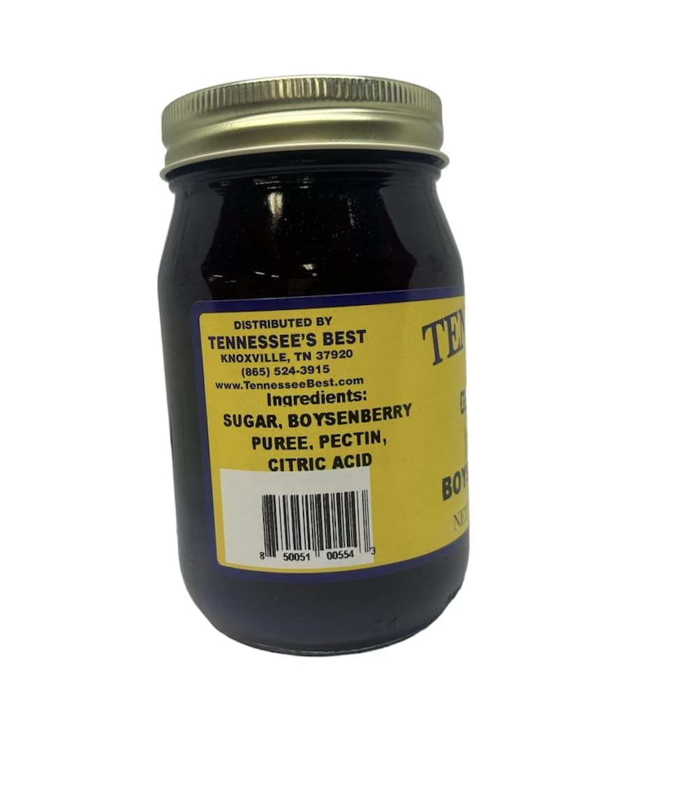 Tennessees Best Boysenberry Jam - Seedless, Handcrafted, Small Batch - 18 oz Glass Jar Two Pack